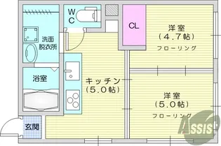 レジデンス宮山【1階】の間取り