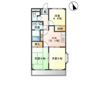 レジデンスII【1階】の間取り