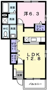 アクア ガーデン III【1階】の間取り