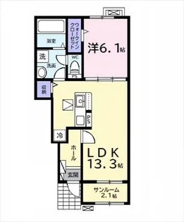 ヒカルサ市原五井【1階】の間取り