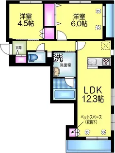 テラスニシキ【3階】の間取り