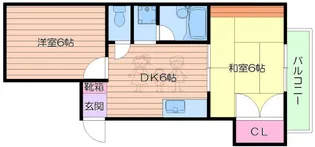 コスモコーポ北田辺【4階】の間取り