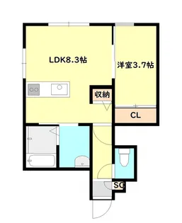 アチーブかやま【1階】の間取り
