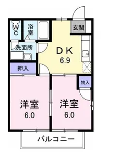 リバティハイム【2階】の間取り