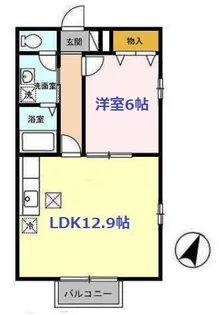 メモリータウン上町【1階】の間取り
