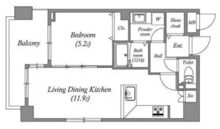 白金台アパートメント【4階】の間取り