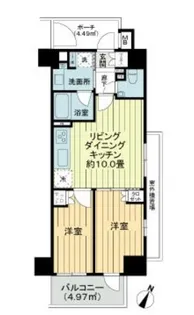 神奈川県横浜市中区弥生町1【マンション】の間取り