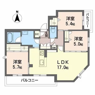 シャーメゾンミモザ【2階】の間取り