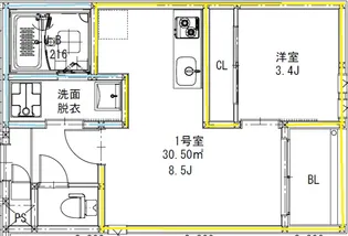 熊本県熊本市西区島崎2丁目【3階】の間取り