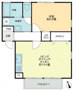 1LDKの間取り画像