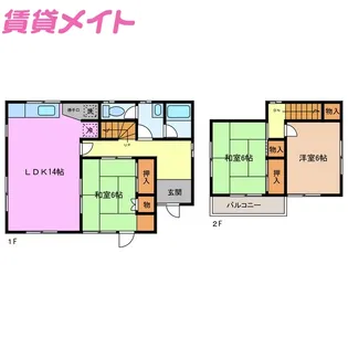 三重県四日市市桜台本町【一戸建】の間取り