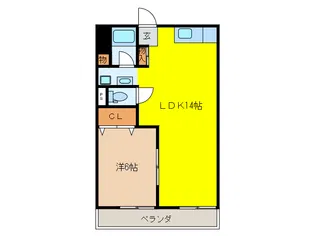 シャトー桐野【4階】の間取り