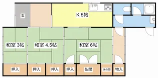 滋賀県長浜市宮前町【一戸建】の間取り