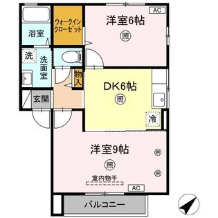 ウィング ヴュー A棟【2階】の間取り