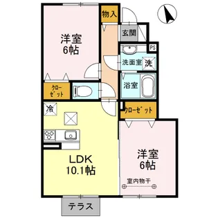埼玉県加須市花崎1【アパート】の間取り