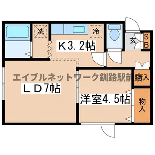 ヴォーンリッヒ緑ヶ岡【1階】の間取り