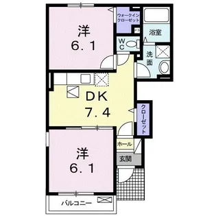リバー・クレストI【1階】の間取り