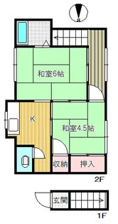 埼玉県越谷市蒲生3【アパート】の間取り