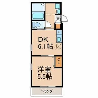 千葉県市川市東国分1【アパート】の間取り