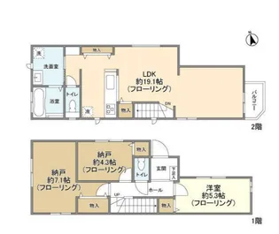 東京都目黒区南2【一戸建】の間取り