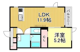 クレール六番館【1階】の間取り