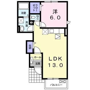 プリマヴェ-ラC【1階】の間取り