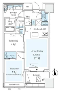 東京都千代田区三番町【マンション】の間取り