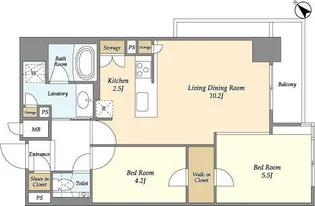 ライトテラス蔵前【12階】の間取り