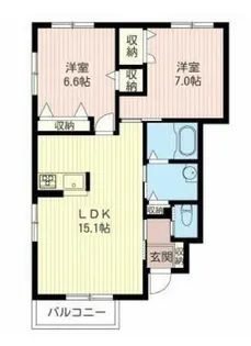 東京都東大和市奈良橋4【アパート】の間取り