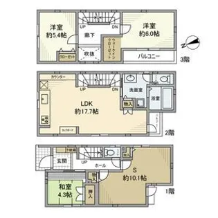 東京都杉並区高円寺南3【一戸建】の間取り