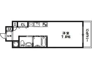 エスリード御堂筋梅田【4階】の間取り