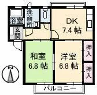 フレグランスKII【2階】の間取り