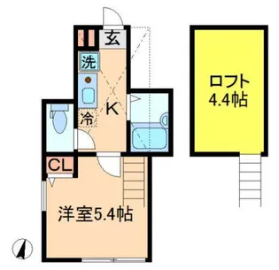 東京都渋谷区笹塚2【アパート】の間取り
