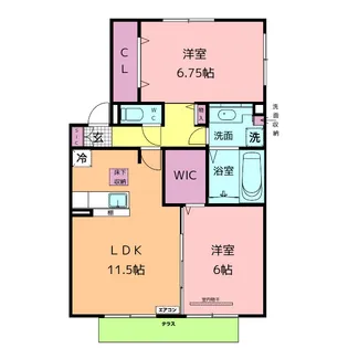 リバーベル【1階】の間取り