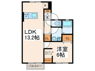 ヒルハウス平野81 B【1階】の間取り