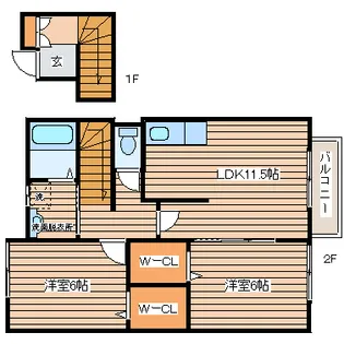 ラフィネ南光台【2階】の間取り