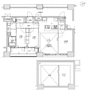 正金アパートメント入船【13階】の間取り