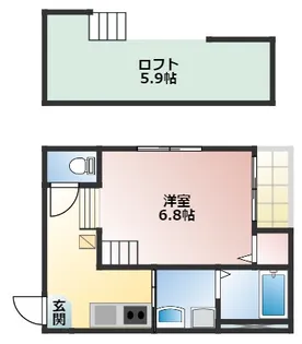 リブフラット藤江【1階】の間取り