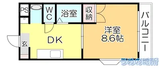 コーポ加月B棟【1階】の間取り