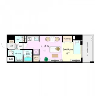 グランクラス塚口【6階】の間取り