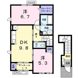 ラフォンテ ヴィラ アルファ【2階】の間取り