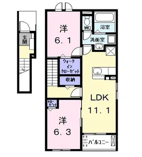 エルディーアールA【2階】の間取り