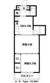 クレスト連坊【6階】の間取り