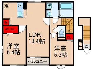 ハルノテラス【2階】の間取り