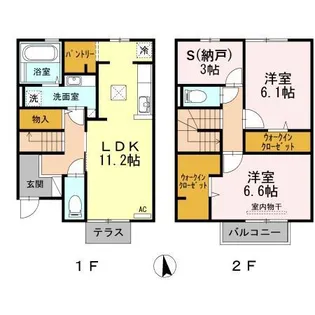 セジュール古国府(C・D)C棟の間取り