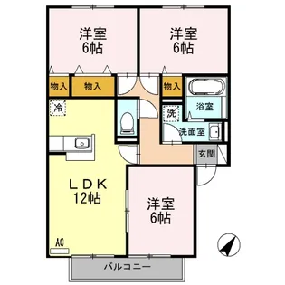 ソレイユ宮浦II【1階】の間取り
