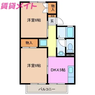 ノースエトランゼB棟【2階】の間取り