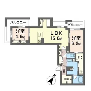 シモンイーストミソノ【4階】の間取り