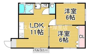 ハイツ御崎館【2階】の間取り