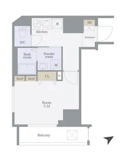 プレール・ドゥーク門前仲町III【2階】の間取り